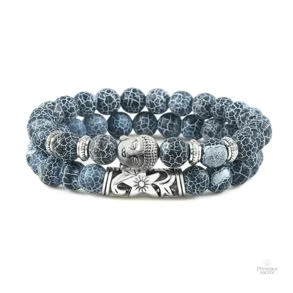 Bracelet Bouddha avec tête de Bouddha et perles de pierre - vue 3