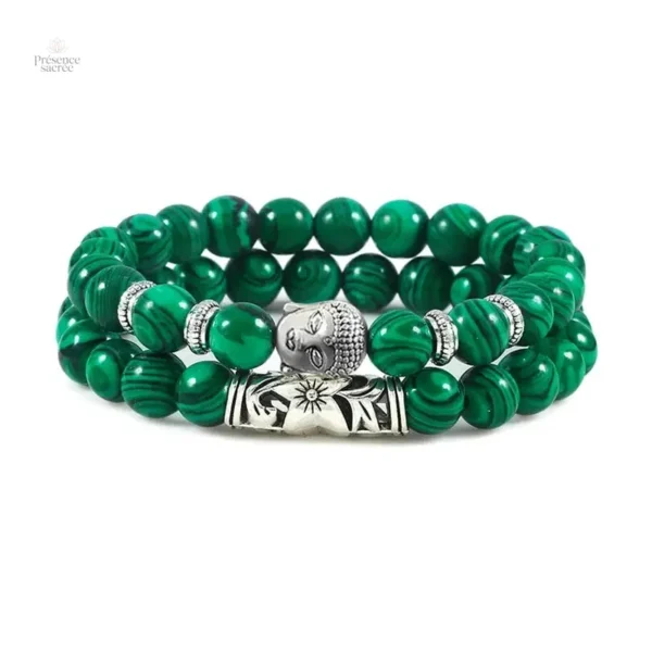 Bracelet Bouddha avec tête de Bouddha et perles de pierre - vue 4