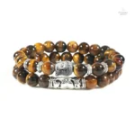 Bracelet Bouddha avec tête de Bouddha et perles de pierre - vue 6
