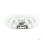 Wrap bracelet Bouddha orné de perles en pierre