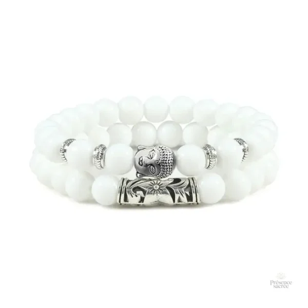 Wrap bracelet Bouddha orné de perles en pierre