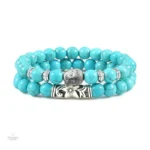 Bracelet stylé avec perles et motif de la méditation