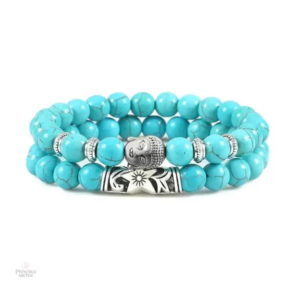 Bracelet stylé avec perles et motif de la méditation