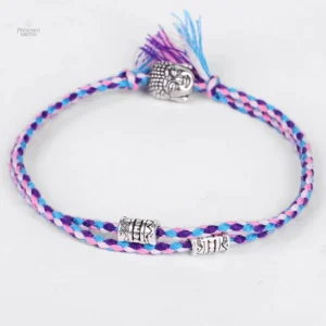 Bracelet Bouddha tissé avec motif de tête de Bouddha