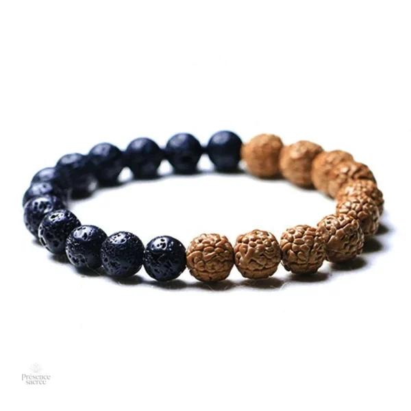 Bracelet en graines naturelles, symbole de sagesse bouddhiste