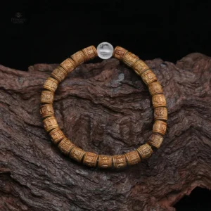 Bracelet en bois de santal, style tibétain, artisanat naturel