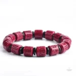 Bracelet tibétain perles de cinabre, style traditionnel