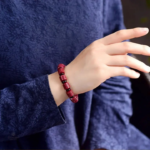 Bracelet en cinabre, artisanat tibétain authentique