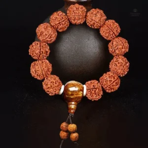 Bracelet en graines de Bodhi, symbole de méditation tibétaine