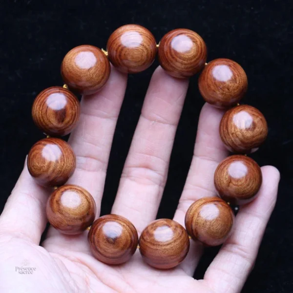 Accessoire de mode masculin en perles de bois tibétain
