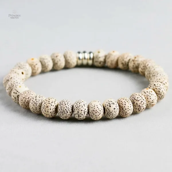 Élégant bracelet tibétain en perles de bois naturel