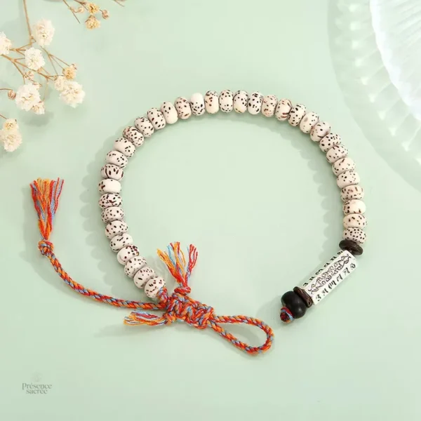 Bracelet Tibétain Perles de Bodhi avec mantra Ohm