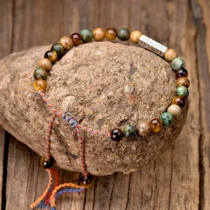 Bracelet tibétain en pierres naturelles, design spirituel