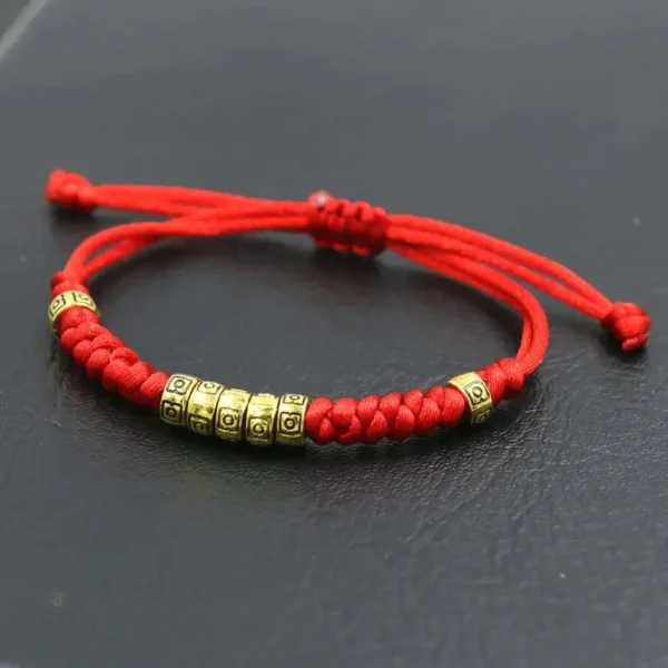 Bracelet Rouge Tibetain Porte Bonheur