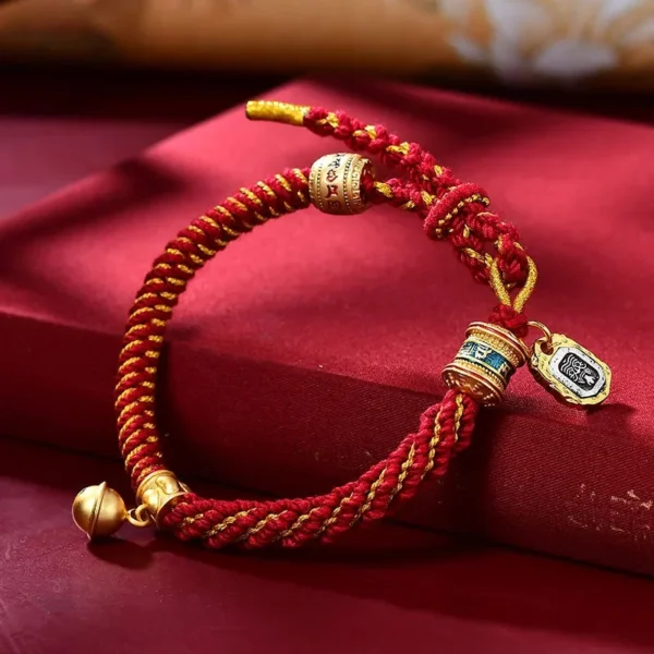 Bijou tibétain tressé unique, motif Manjusri