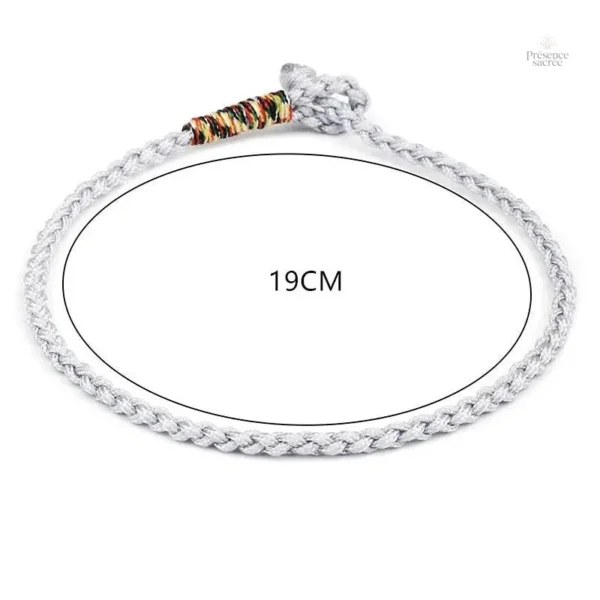 Bracelet artisanal en tissu tibétain tressé