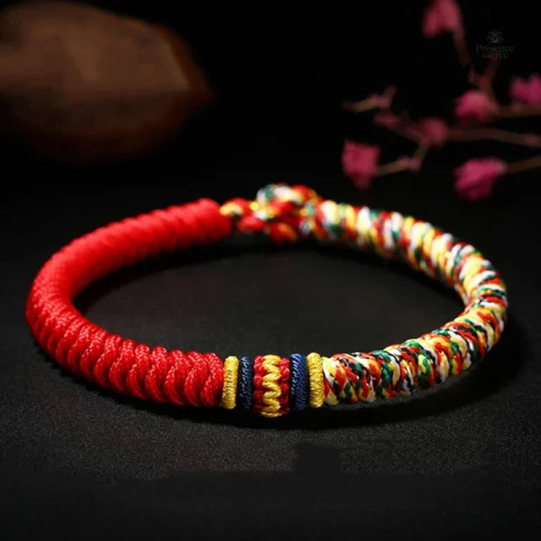 Bracelet Boudhiste Tressé Tibetain en fil de coton
