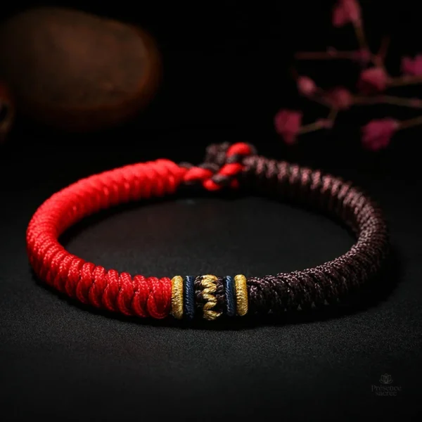 Bijou spirituel Boudhiste, bracelet tressé unique