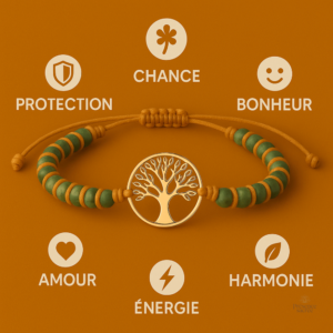 Bracelet en jaspe avec motif Arbre de vie