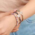 Bracelet tressé en pierres naturelles jaspe
