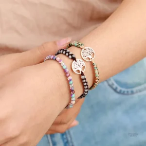 Bracelet tressé en pierres naturelles jaspe