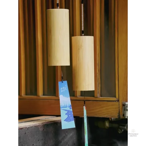 Élégant carillon de jardin en bambou, sonore et décoratif