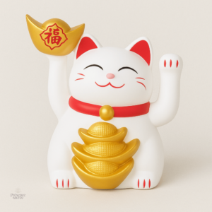 Chat porte-bonheur Maneki Neko doré