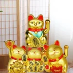 Figurine Maneki Neko en or brillant