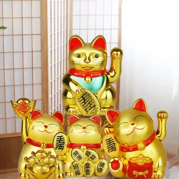 Figurine Maneki Neko en or brillant