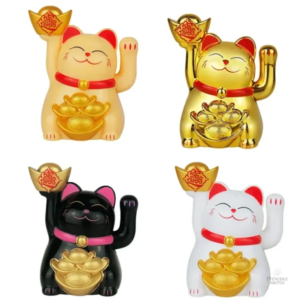 Porte-bonheur Maneki Neko en céramique dorée