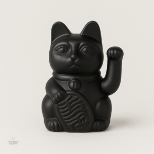 Chat porte-bonheur Maneki Neko en céramique décoratif