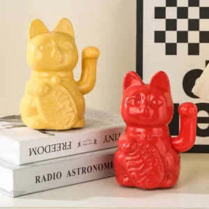 Cerf-volant Maneki Neko en céramique, symbole de chance