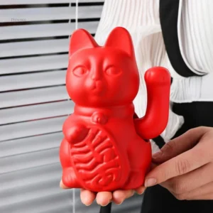 Chat Maneki Neko en céramique, objet de décoration asiatique