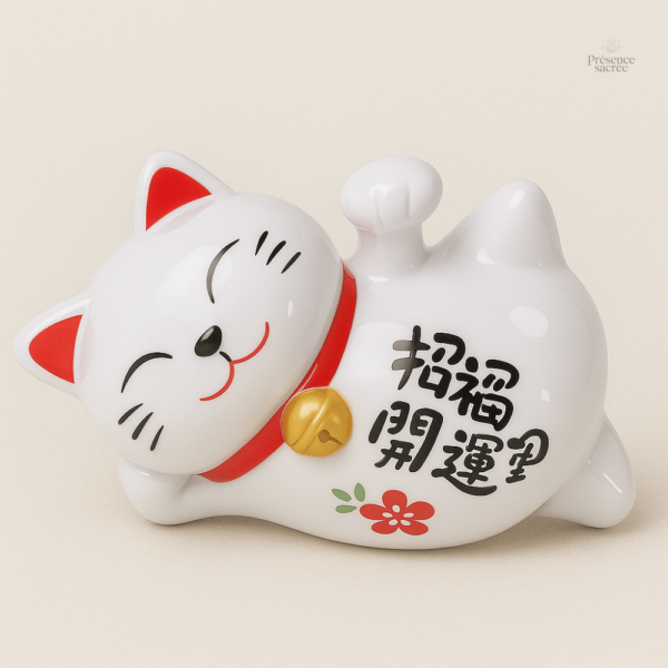 Chat porte-bonheur Maneki Neko solaire décoratif