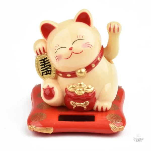 Figurine solaire de chat porte-bonheur asiatique