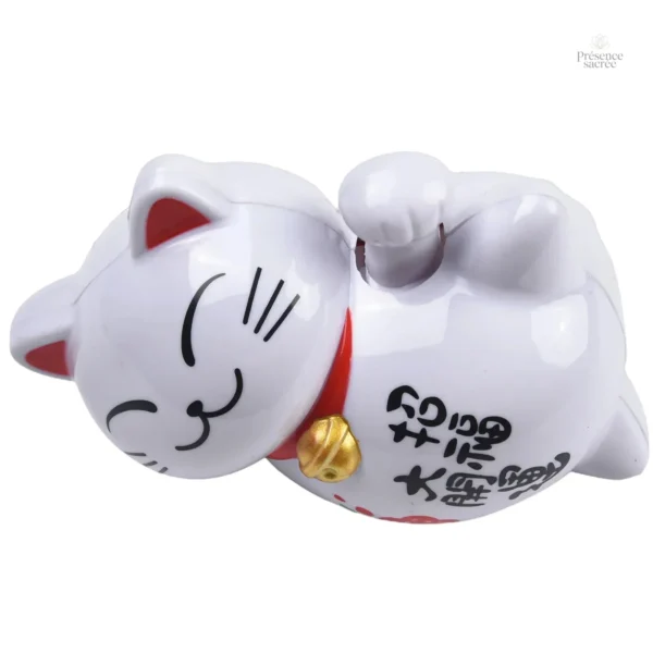 Chat Maneki Neko lumineux à énergie solaire