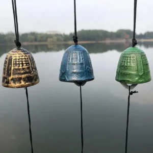 Cloche de temple japonais en métal traditionnel