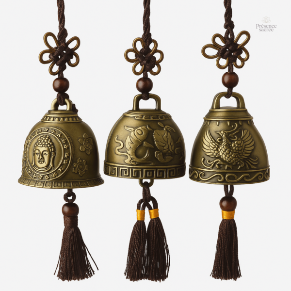 Cloche Tibétaine artisanale en métal pour méditation