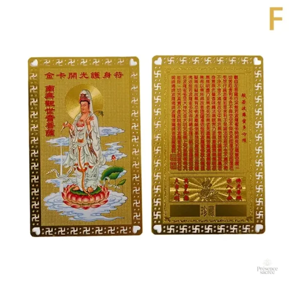 Art visuel Thangka en cuivre, motif traditionnel doré