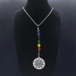 Collier Fleur de Lotus Femme 7 Chakra