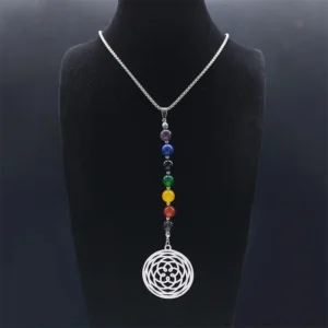 Collier Fleur de Lotus Femme 7 Chakra