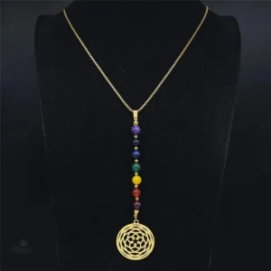 Bijoux bouddhistes avec 7 pierres chakras