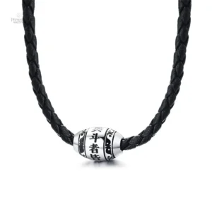Collier Bouddhiste Mantra Noir avec breloque distinctive