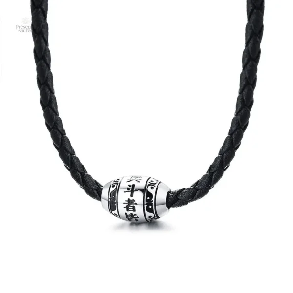 Collier Bouddhiste Mantra Noir avec breloque distinctive