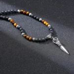 Collier Bouddhiste avec perles d'Oeil de Tigre