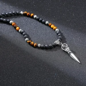 Collier Bouddhiste avec perles d'Oeil de Tigre