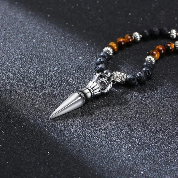 Collier en Pierre de Lave et Oeil de Tigre