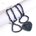 Collier cœur en pierre naturelle pour un look unique