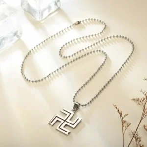 Collier Svastika or, accessoire bouddhiste élégant