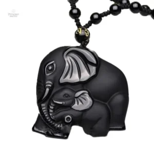 Collier éléphant Bouddhiste en méditation symbolique